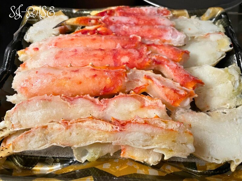 冬キャンプで楽しむ蟹料理 網の上